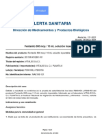 Alerta No - #121-2021 - Fentanilo 500 MCG - 10 ML Solución Inyectable