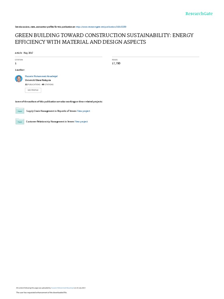 Green Building for Sustainable Construction | PDF | Green Building ...