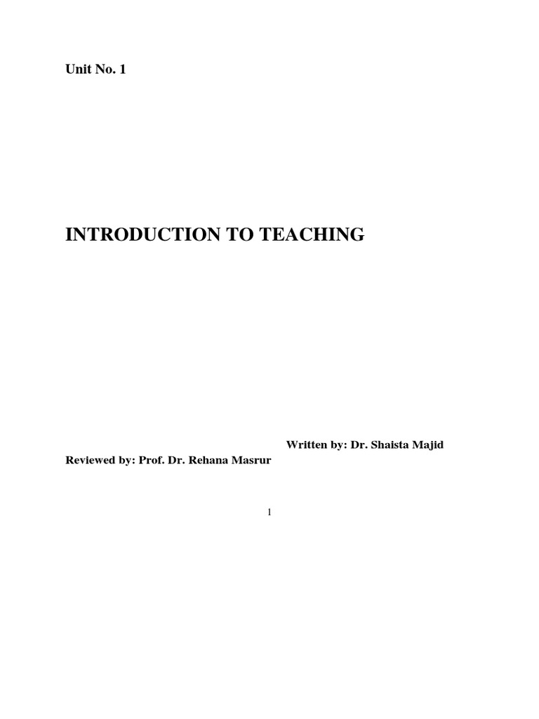 Unit 1 Genral Method Of Teaching Pdf Teaching Method Teachers