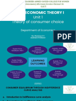 Microeconomic Theory I: Unit 1 Theory of Consumer Choice