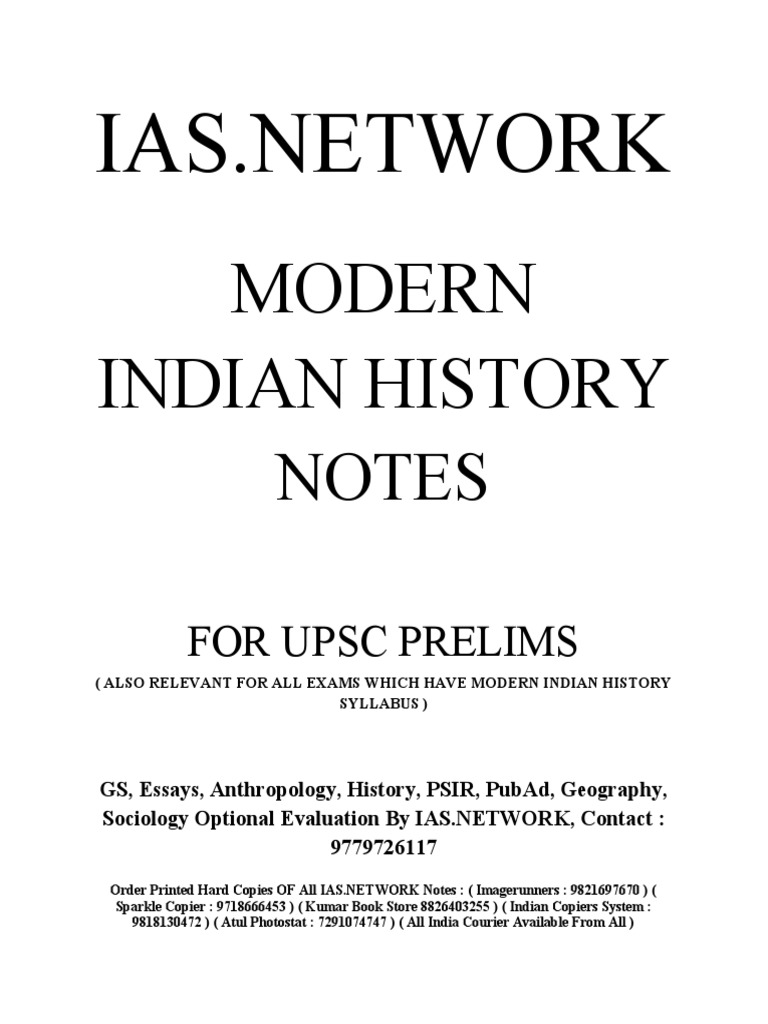 Modern Indian History Notes for UPSC | PDF | Unrest