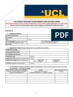 Ucl Denys Holland Scholarship Application Form: Section A