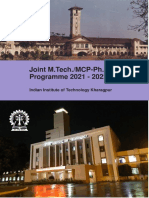 IIT Kharagpur Joint M.Tech./MCP-Ph.D. Programme Details