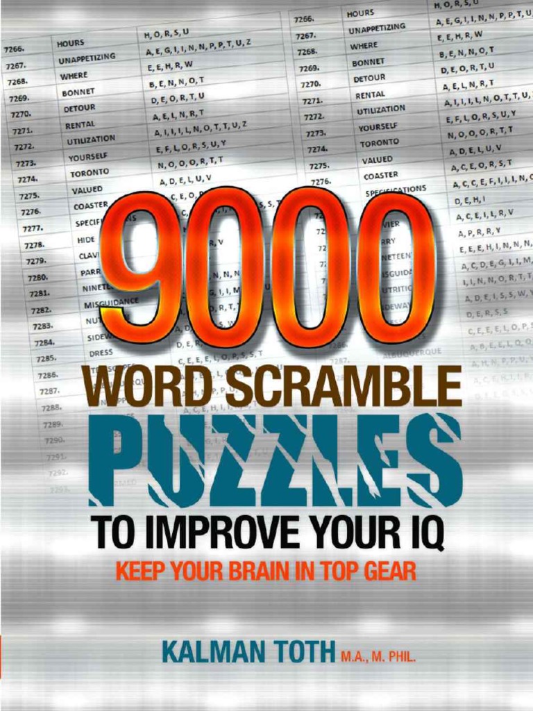 9000 Word Scramble Puzzles To Improve Your Iq Puting Puters