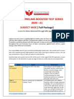 Intensive Prelims Booster Test Series 2020 - 21: Subject-Wise