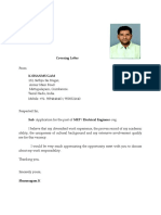 Covering Letter MEP Engineer