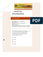 Irrigation Engineering: Question Paper