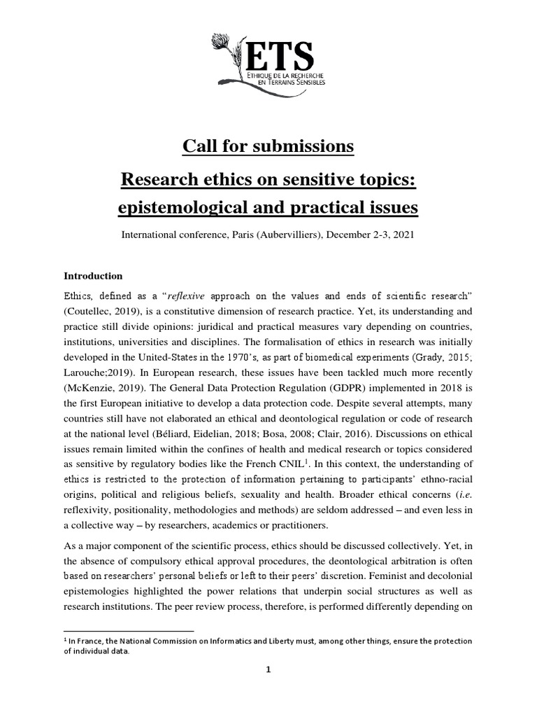 Aac Research Ethics Sensitive Topics en | PDF | Human Nature ...