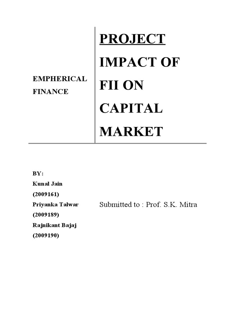 Impact of FII on Indian Capital Market | PDF | Microeconomics ...