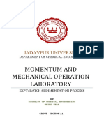 Momentum Transfer and Mech Op Lab - Sedimentation - A1