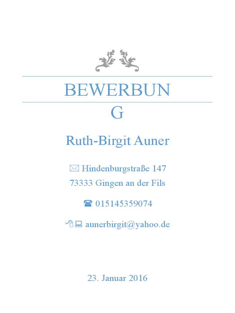 Bewerbungsunterlagen Birgit Auner | PDF