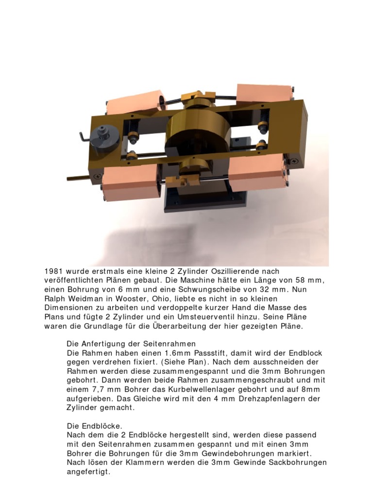 4 Cylinder Wobbler Steam Engine Model Plans | PDF
