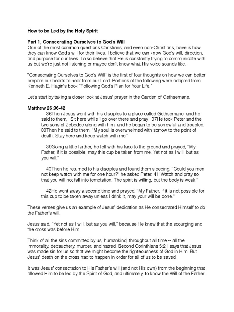 Consecration and Guidance by the Spirit | PDF | Paul The Apostle | Jesus