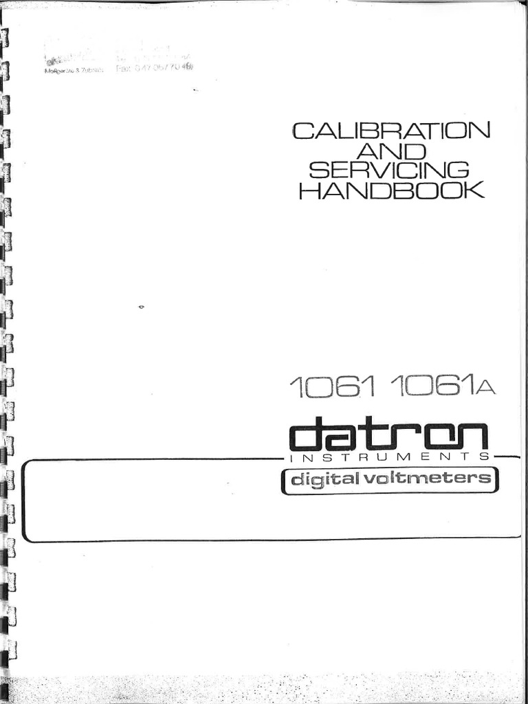 Datron Autocal 1061/10614 Calibration Guide | PDF | Calibration