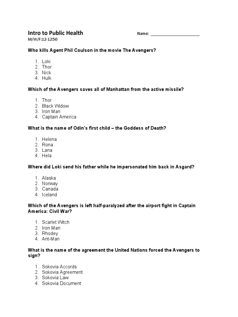 Marvel Quiz | PDF | Marvel Comics | Marvel Comics Characters
