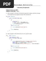 Kuvempu University: Laboratory Assignments Subject Code: BSIT - 61 L