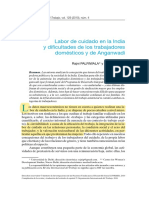 Labor Del Cuidado en La India y Dificultades de Los Trabajadores Domesticos y de Anganwadi