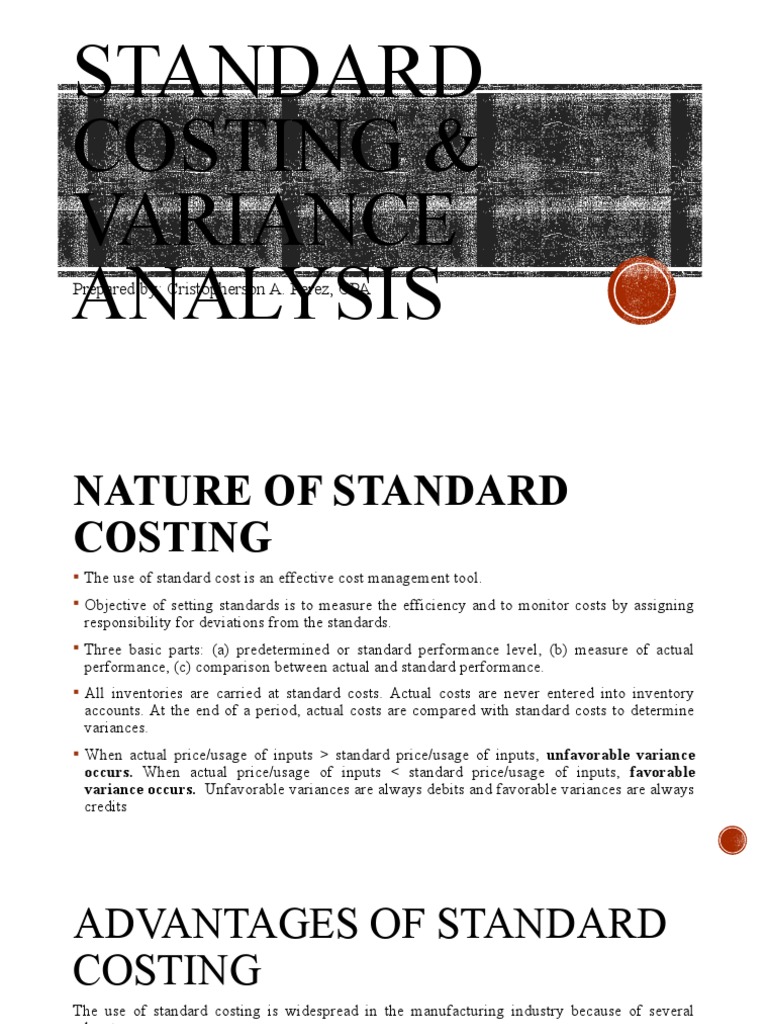 Standard Costing and Variance Analysis | PDF | Cost Accounting | Inventory