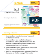 Lecture 3: Part 2 Enzyme Kinetics: DR Evelyne Deplazes