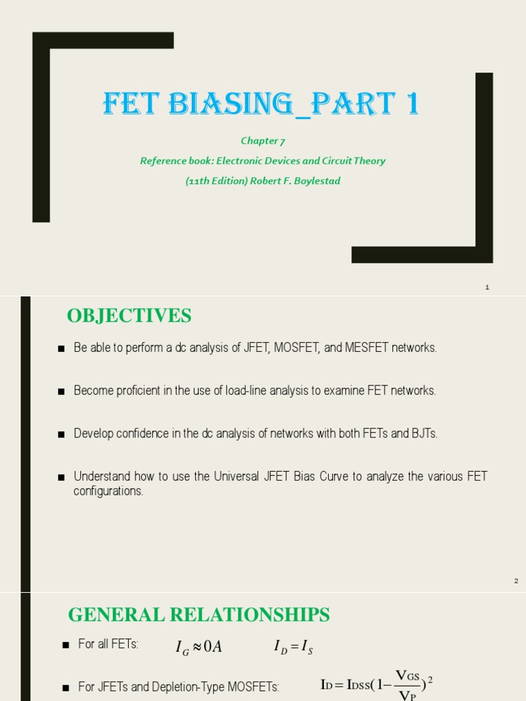 FET Biasing Techniques Overview | PDF | Field Effect Transistor | Mosfet
