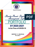 RPMS PORTFOLIO For Teachers I-III (SY 2020-2021)
