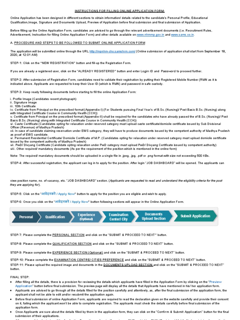 NHM MP CHO Application Guidelines | PDF | Nursing | Business