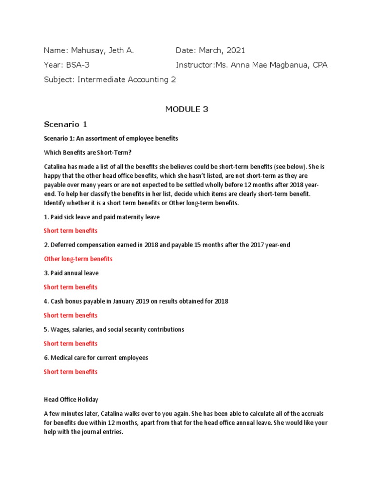 Mahusay Acc227 Module 3 | PDF | Defined Benefit Pension Plan | Debits ...