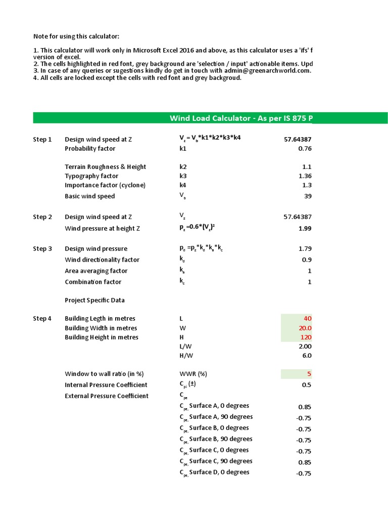 Wind Load Calculation Tool IS 875 | PDF | Nature