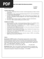 CS2203 Objected Oriented Programming L-T-P-C 4-0-0-4: Externals: 60marks Internals: 40marks