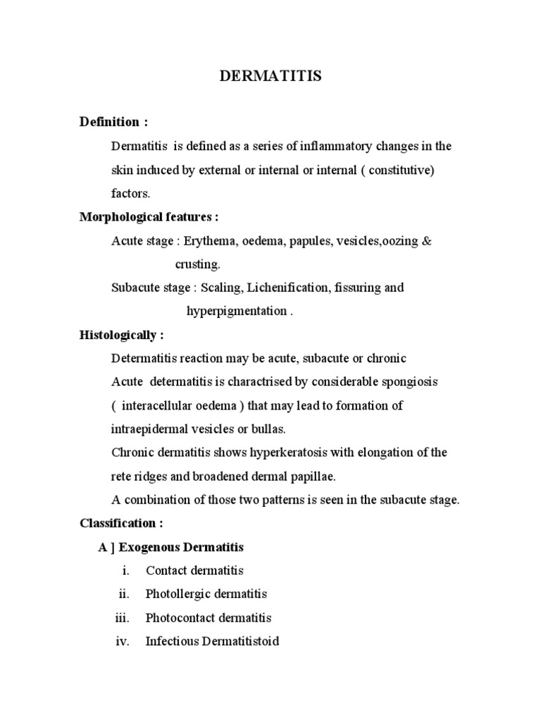 Understanding Dermatitis: Definition & Types | PDF | Dermatitis ...