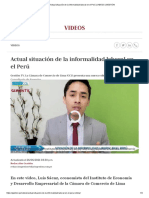 Actual situación de la informalidad laboral en el Perú _ VIDEOS _ GESTIÓN