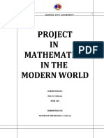 Project IN Mathematics in The Modern World: Quezon City University 1