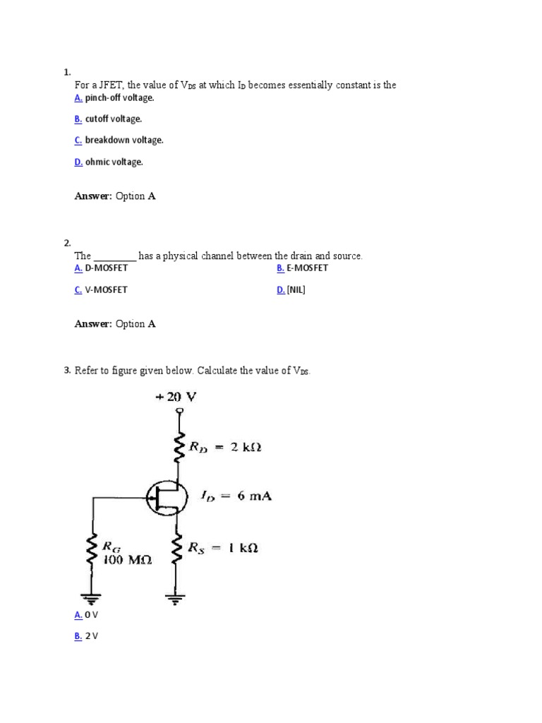 Field Effect Transistors PDF Field Effect Transistor Mosfet