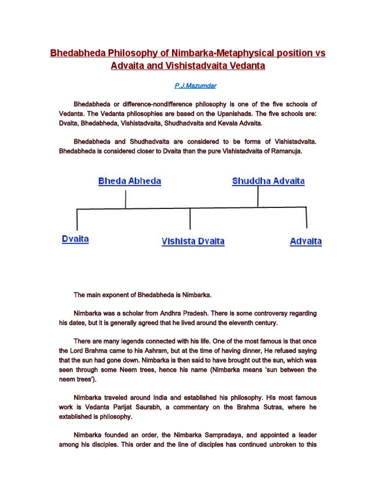 Bhedabheda Philosophy Explained | PDF | Vedanta | Brahman