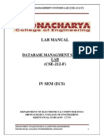 Lab Manual: Database Managment Systems LAB