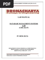 Lab Manual: Database Managment Systems LAB