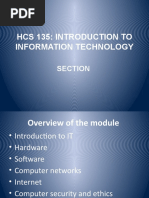 Hcs 135: Introduction To Information Technology: Section