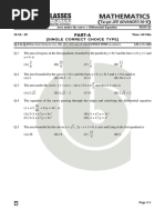 Part-A: CLASS: CC (Advanced) TEST-21 M.M.: 69 Time: 60 Min