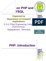 Webinar On PHP and Mysql: Organized by Department of Computer Applications