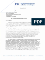 FOIA Request: CREW: Federal Bureau of Investigation (FBI) : Regarding Tom DeLay Investigation: 10/19/10