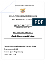 Micro Project: Bank Management System