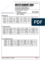 Sri Chaitanya Iit Academy, India: Key Sheet Physics