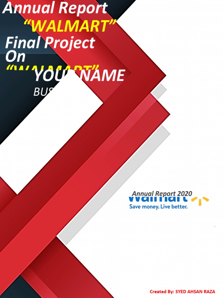 Ahsan Group Fna Final Project Report 1 | PDF | Walmart | International ...
