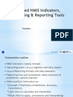 Revised HMIS Indicators, Recording & Reporting Tools: Presenter