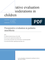 Preoperative Evaluation and Considerations in Children