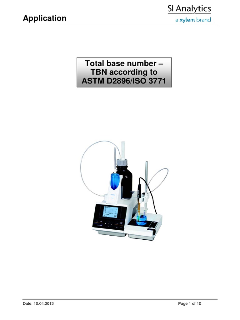 Titration of Total Base Number TBN DIN ISO 3771 ASTM 2896 | PDF ...