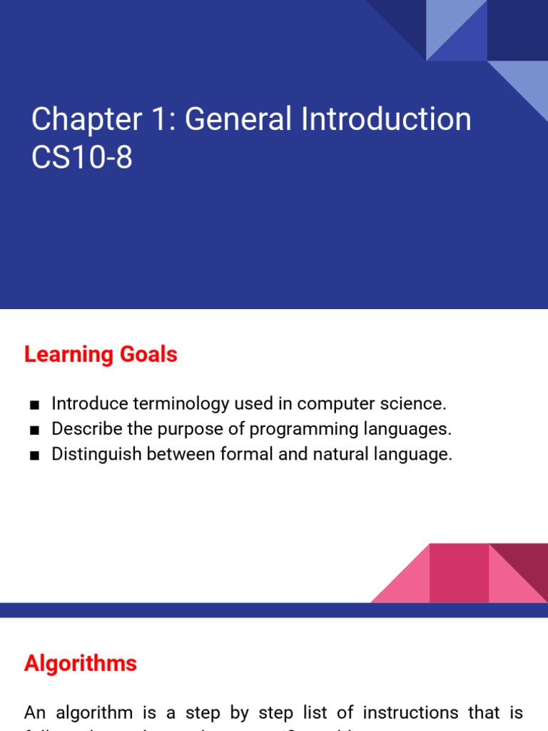 Chapter 1 - General Introduction | PDF | Computer Program | Programming