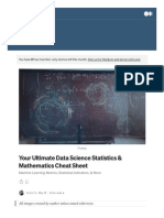 Data Science Statistics Mathematics Cheat Sheet