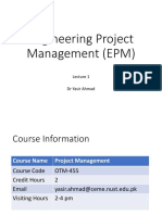 EPM Lecture 1: Project Management Fundamentals