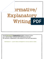 Informative/ Explanatory Writing: Murray Hill Middle School Donyall D. Dickey, Principal